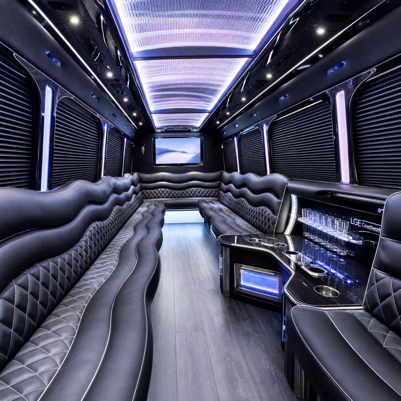 25 Passenger Party Bus Interior