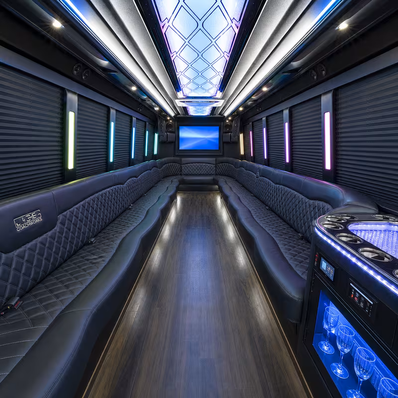 28 Passenger Party Bus Inside