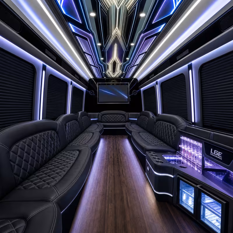 30 Passenger Party Bus Inside