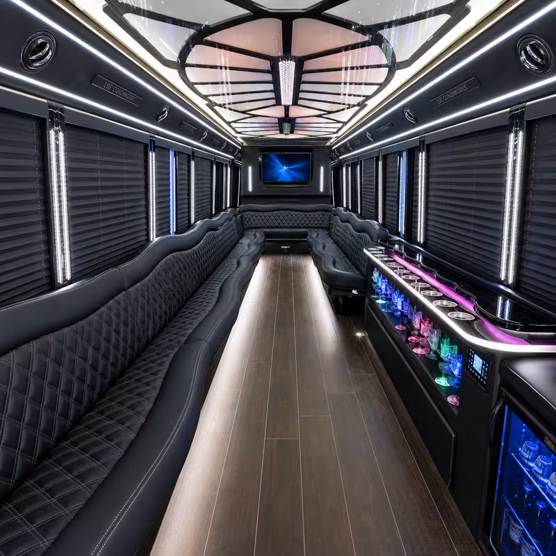 30 Passenger Party Bus Interior