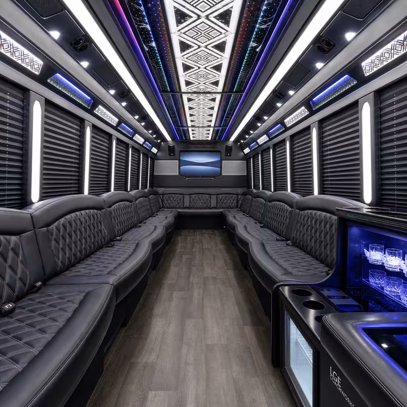 40 Passenger Party Bus Inside