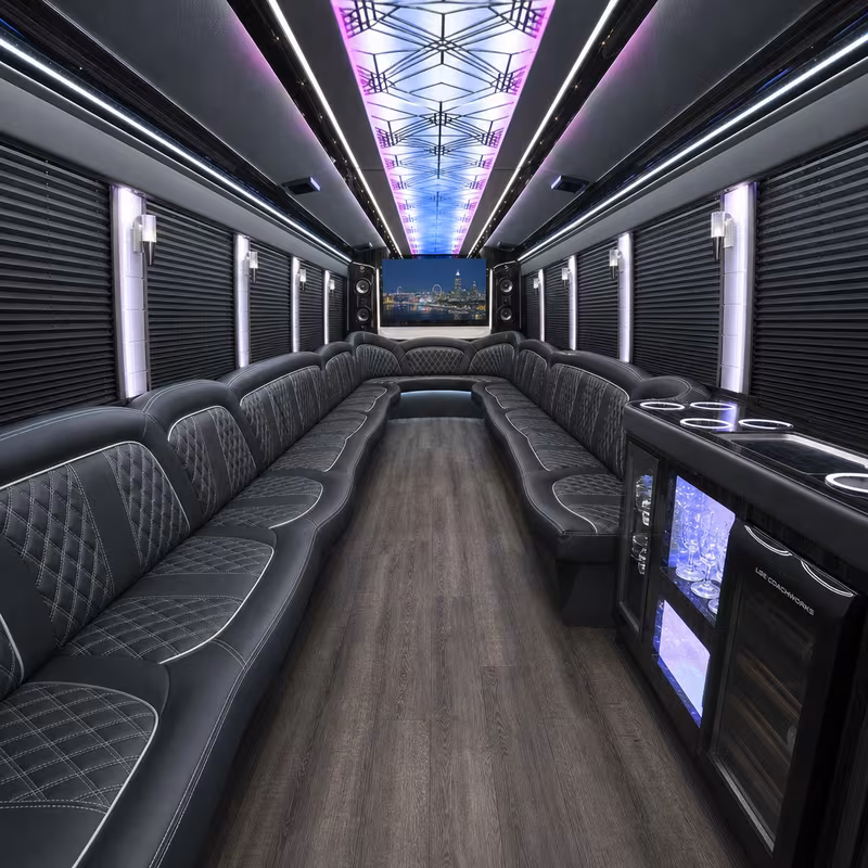 40 Passenger Party Bus Interior