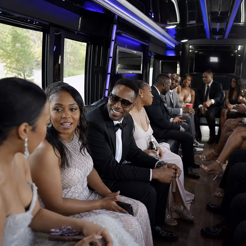 Black Mercedes Sprinter van staged for an Tacoma Private Event Transportation group