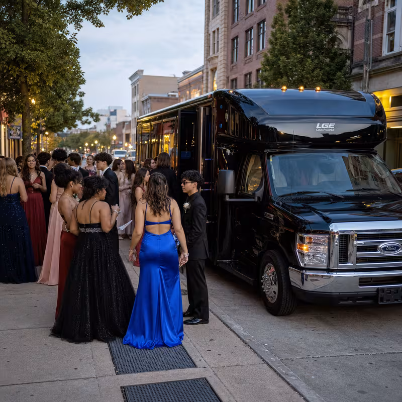 Passengers loading luggage while boarding an Tacoma group shuttle