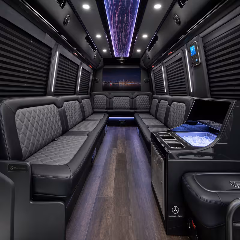 14 Passenger Sprinter Limo Interior