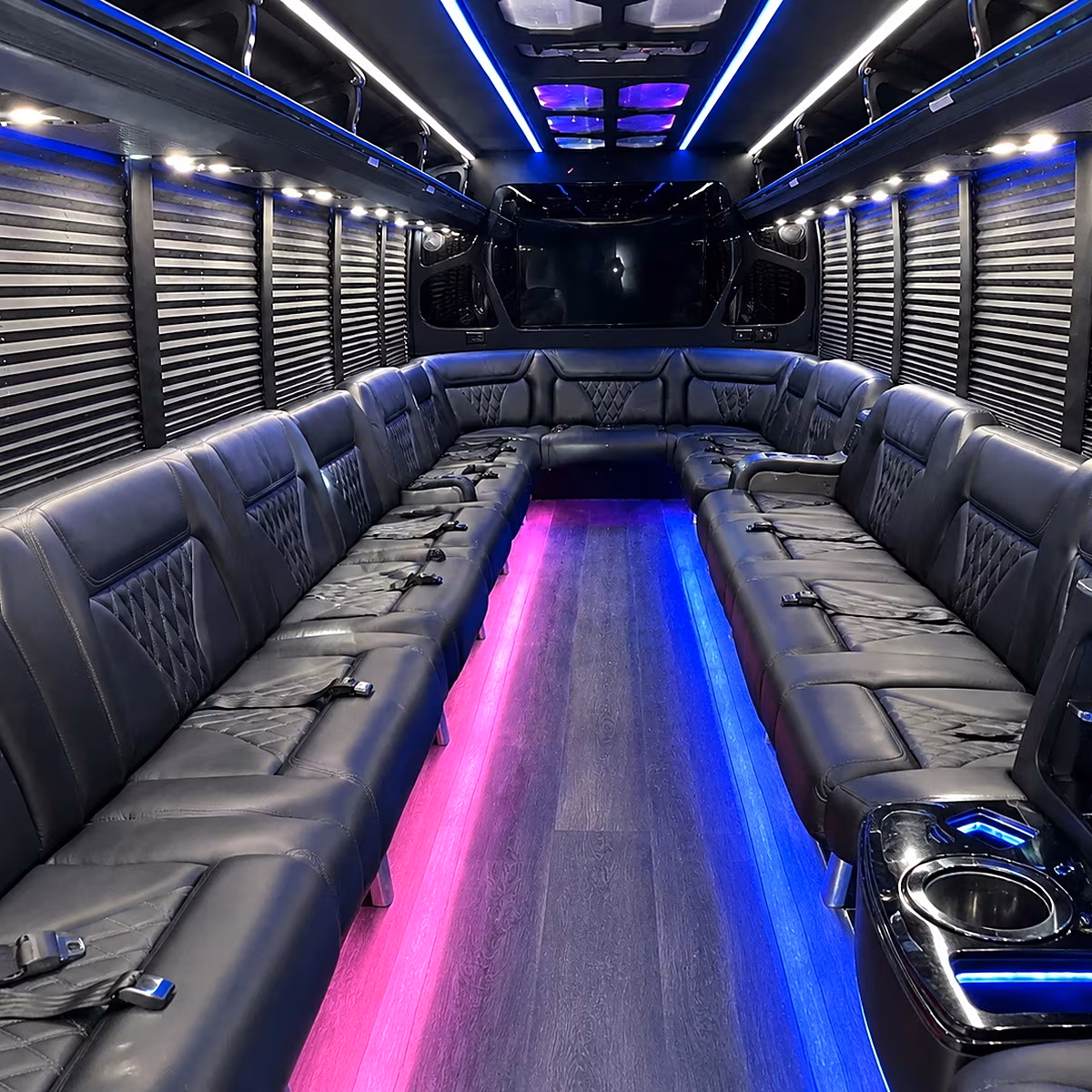 Tacoma Bachelor & Bachelorette Transportation party bus interior