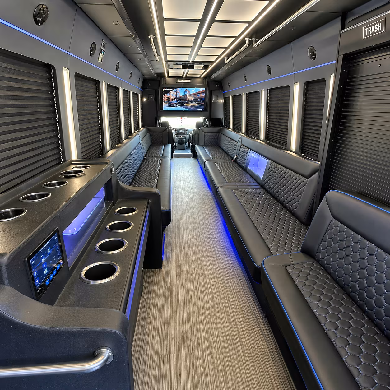 Tacoma Private Event Transportation party bus interior
