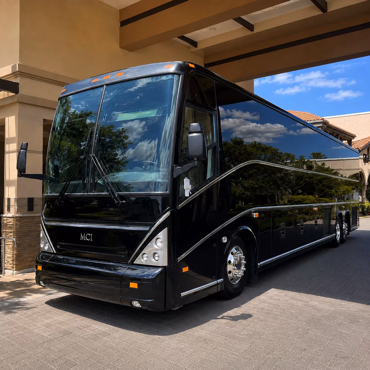 Tacoma School Event Transportation party bus exterior