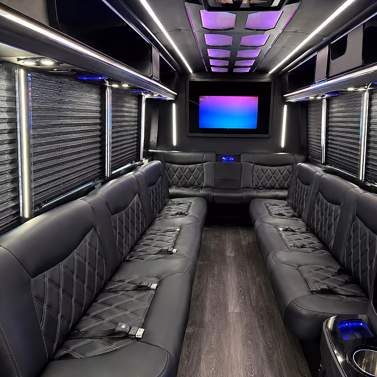 Tacoma Wedding Transportation party bus interior