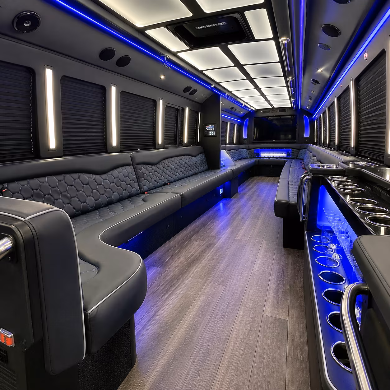 Tacoma Wedding Transportation party bus interior