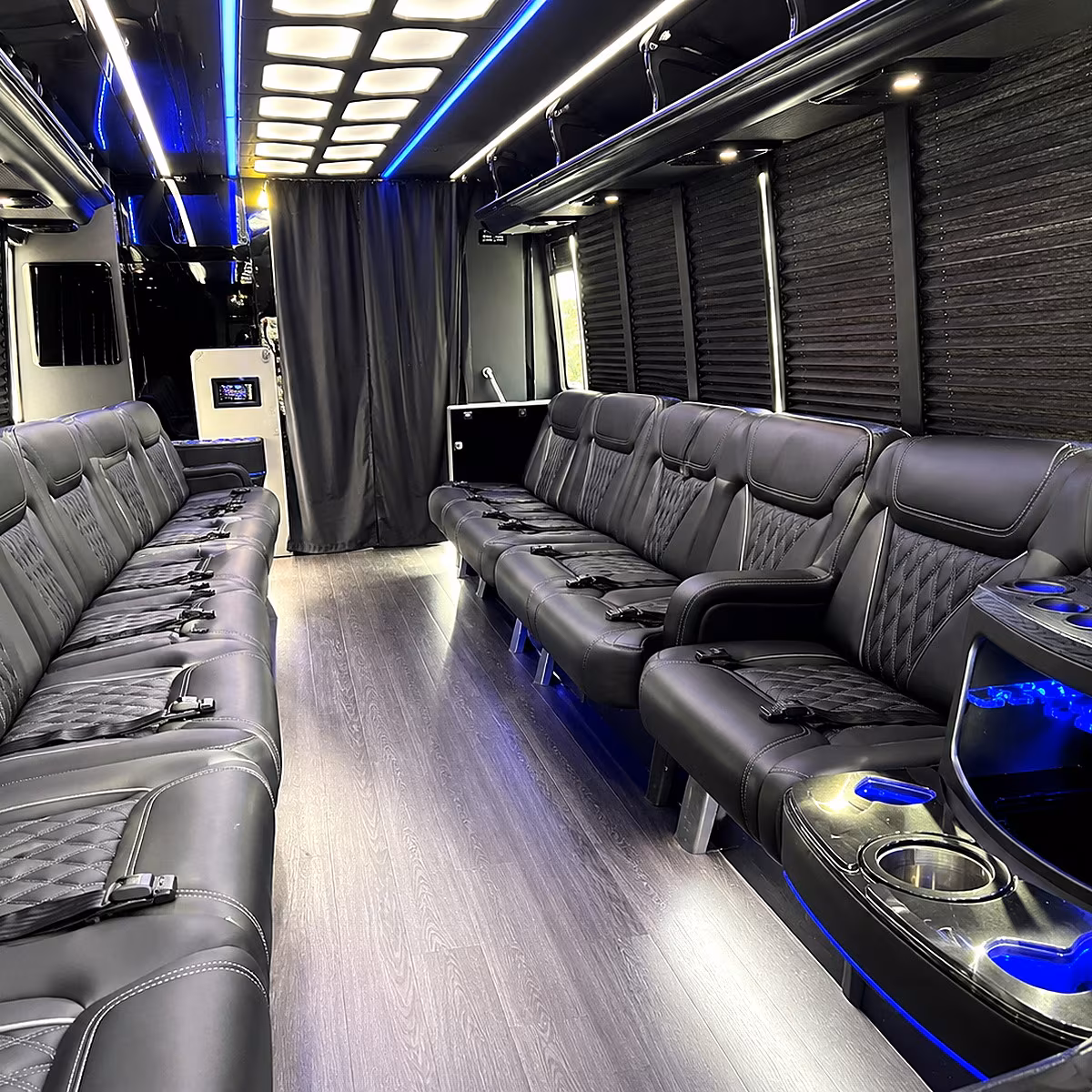Tacoma Wedding Transportation party bus interior